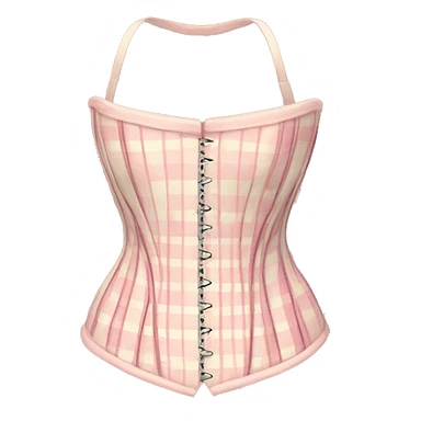 Cream pink plaid corset sticker