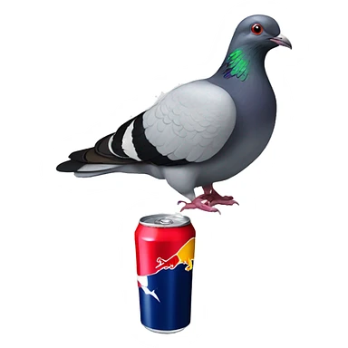 Pigeon drinking red bull  sticker