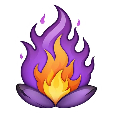 plain purple no orange color fire sticker