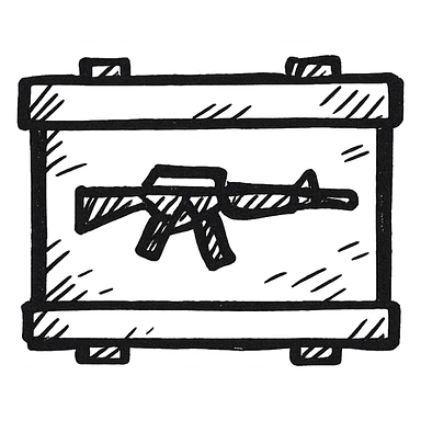 A weapon box sticker