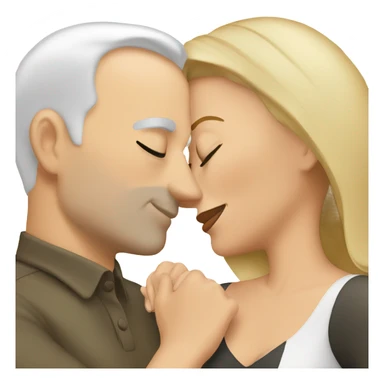White wife kissing on white husband sticker