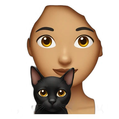 Latina woman with a black cat sticker
