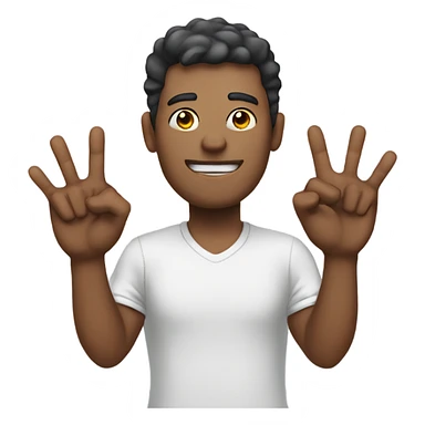 Guy holding up 3 fingers sticker