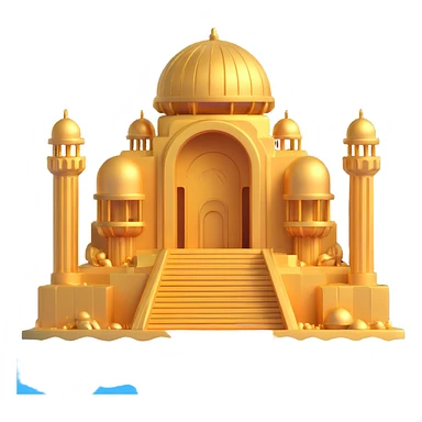 futuristic golden underwater base, complete structure with domes, pillars, Anunnaki-inspired architecture sticker