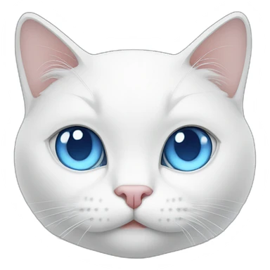 white cat blue eyes all body sticker