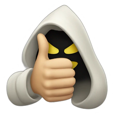 thumbs up sinister hooded character sticker