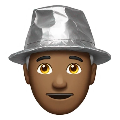 Man wearing tinfoil hat sticker