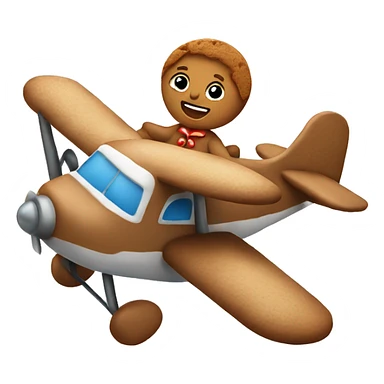 Gingerbread cookie riding an airplane sticker