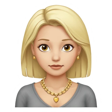 Female with Gold Necklace, grey skin,blonde hair, different expressions. sticker