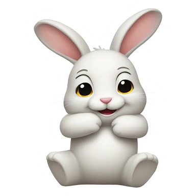 Happy hugging rabbit  sticker