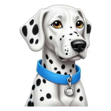 Dalmatian with a blue collar sticker