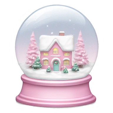 Snowglobe pastel pink Christmas  with snow sticker