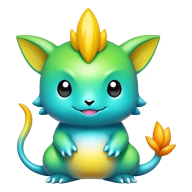 Randomly-colored chibi Fakémon-creature sticker