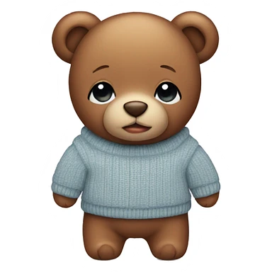 Cute teddy bear wearing a sweater sticker