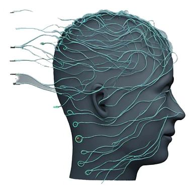 wires on men's head sticker
