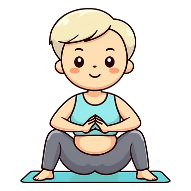 I like a picture of a 65 year-old woman with short blonde hair and no glasses doing pelvic floor exercises sticker