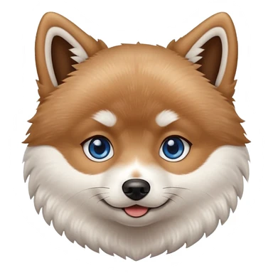 A Brown, light tan and white pomsky with one brown eye and one blue eye. sticker
