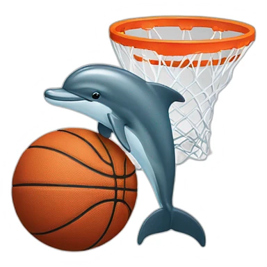 Basketball with dolphin sticker