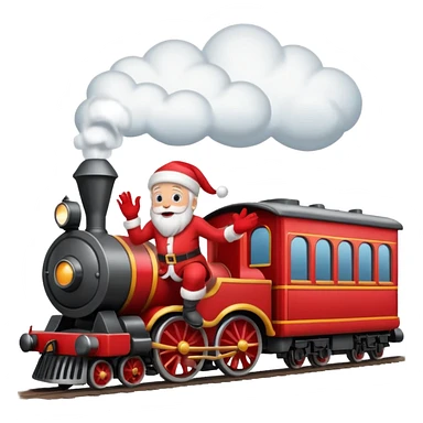 treno com varios vagoes de natal com papai noel  sticker