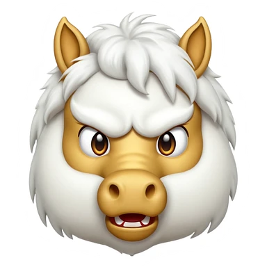 Angry horse puffy emoji  sticker