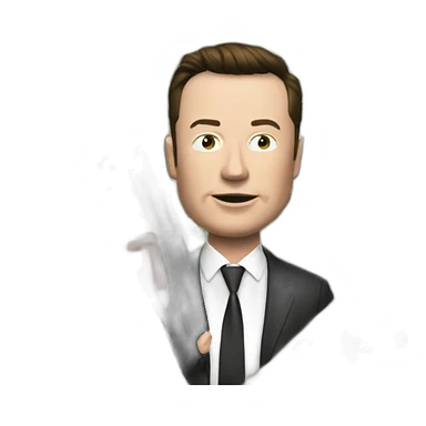 elonmusk the big boss with money and guns sticker