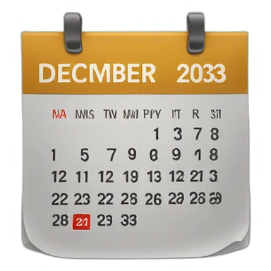 a calendar for December 2023 sticker