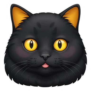 Un gato negro gordito con los ojos de color amarillos sticker