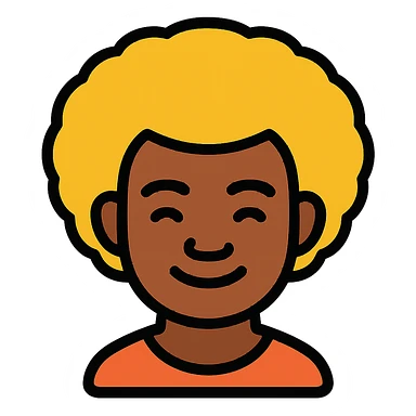 Fijian person with buiniga hairstyle, brown skin sticker