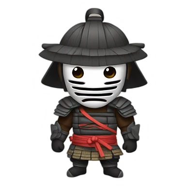 Samuraï avec un mask sticker