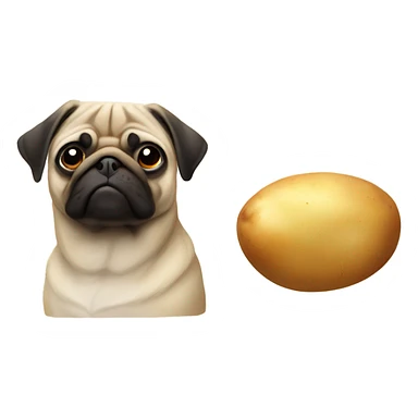 Pug dog and potatoe sticker