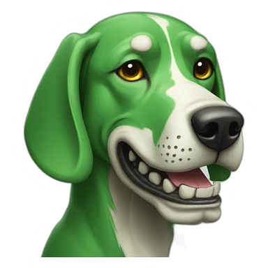 Green hound with a skull mask on its face sticker