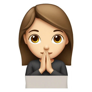 White girl brown hair praying sticker