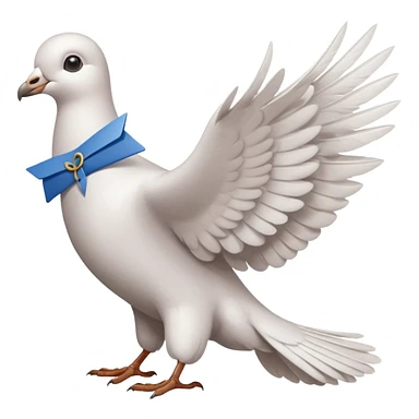 a dove with a letter in paws sticker