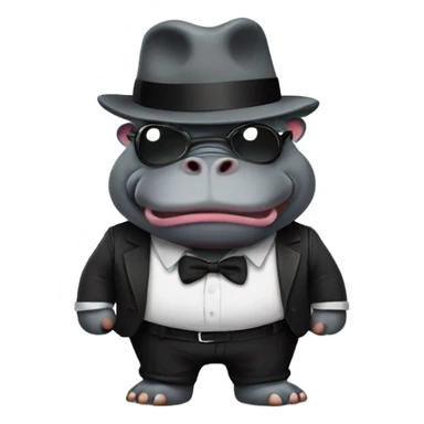 Hippo gangster sticker