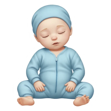 High resolution of   realistic full body sleepy baby distorted , no extra hybrid sticker