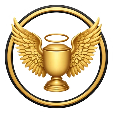 N award-in-frame-decorated-with-golden-angel--wings sticker