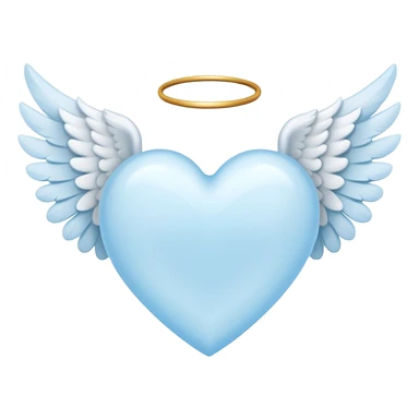 light sky blue heart with angel wing sticker
