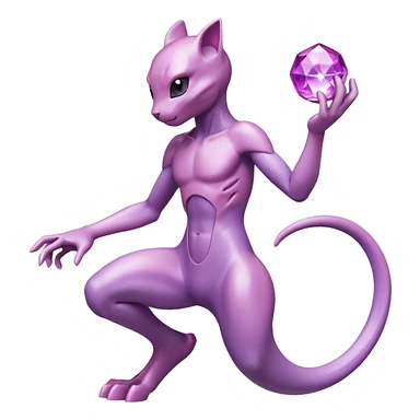 Pokemon legendary purple and pink crystal mewtwo sticker