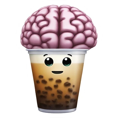 Brain with boba tea sticker