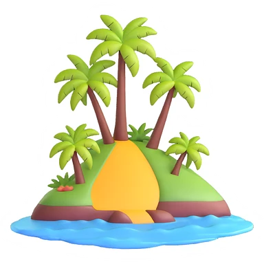 small tropical island with palm tree sticker