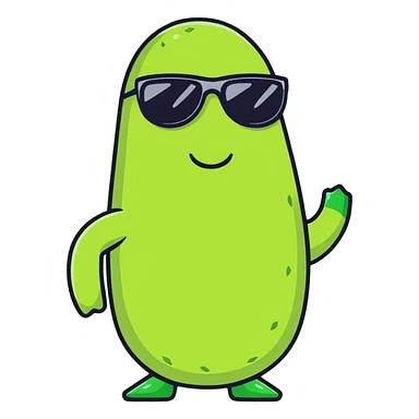 Pickle with sunglasses sticker