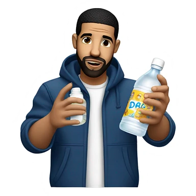 Drake the rapper holding baby oil  sticker
