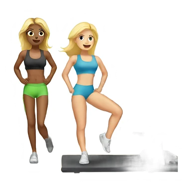 Two blonde girls at a gym working out  sticker