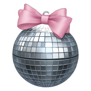 Disco ball with light pink bow sticker