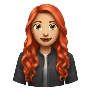 red-haired girl with long hair blogger sticker