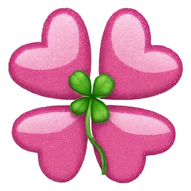 Pink Sparkly 4-leaves clover sticker