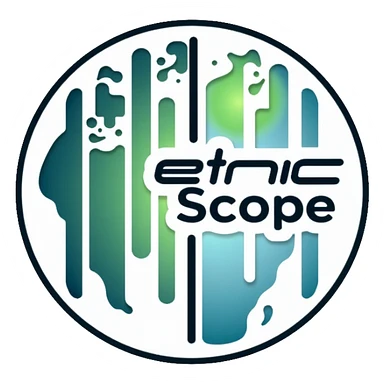 Minimalist circular logo with a stylized barcode morphing into a globe, with company name "EthicScope" elegantly incorporated into the design. Clean greens and blues with neutral tones. Professional tech-forward design. sticker