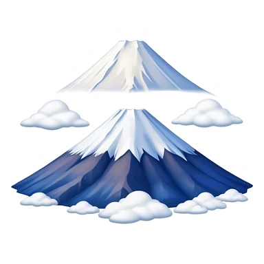 Cinematic Realistic Mount Fuji Landscape Emoji, depicted with the iconic snow-capped peak set against a serene sky rendered with lifelike textures and breathtaking, natural lighting. sticker