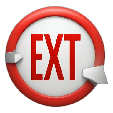 red exit sign sticker