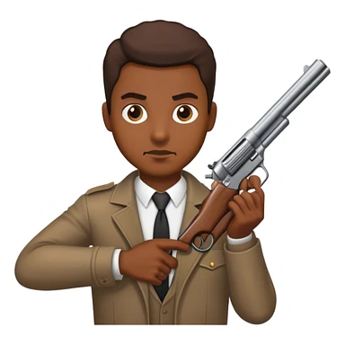 robber with gun sticker